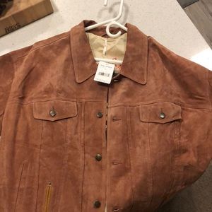 Real Suede Free People Trucker Jacket